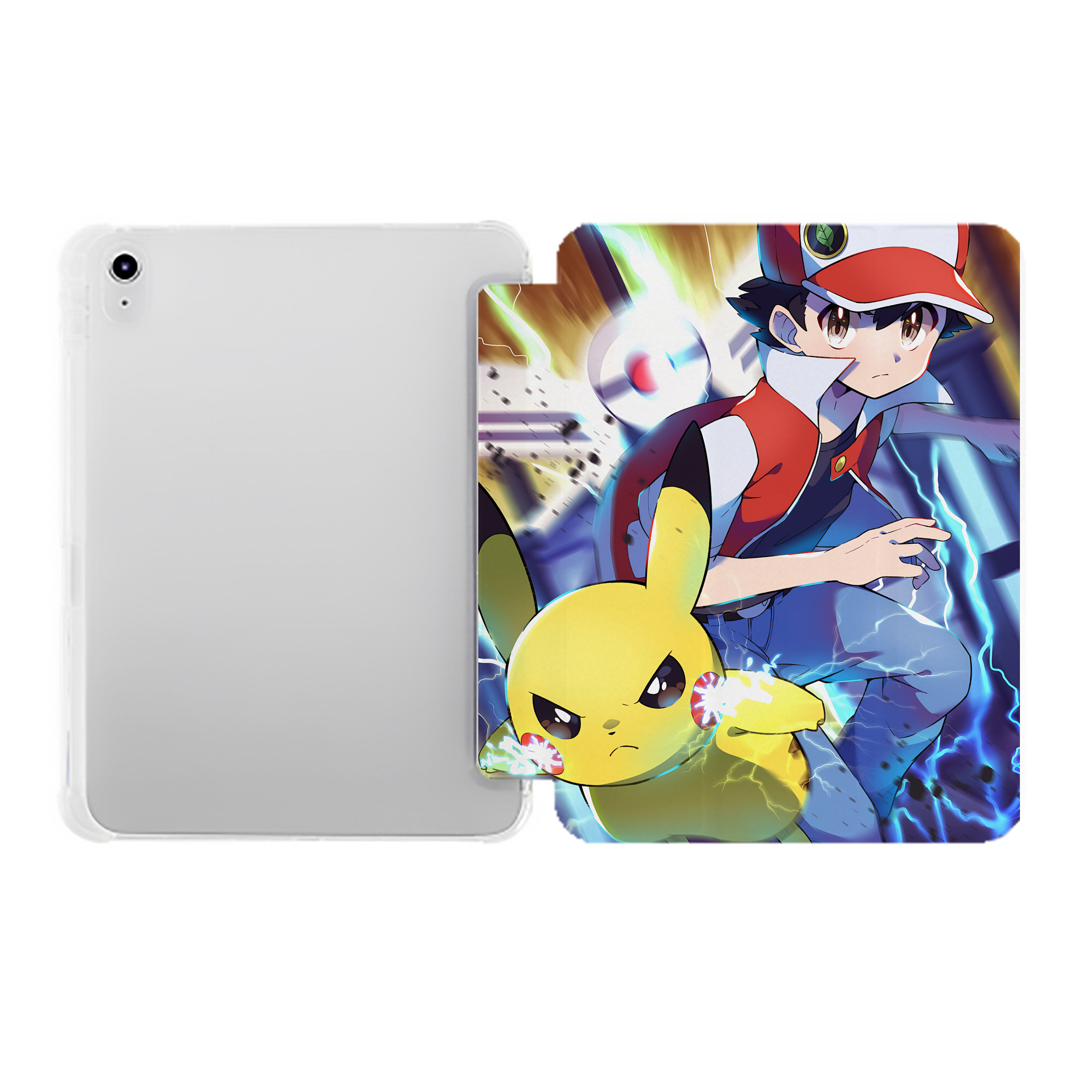 （画像用） ポケットモンスター Pokémon IPad ケース ペン収納付き 三つ折りスタンド PUレザー×シリコン 対応機種9.5/10.5/10.9インチ
